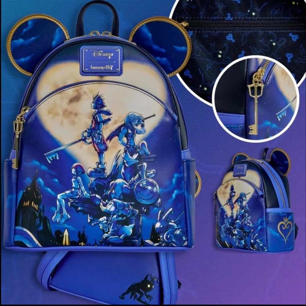 NWT Loungefly Disney Kingdom Hearts Mickey Mini-Backpack, Amazon Exclusive